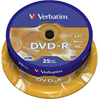 Verbatim DVD-R 4-7 GB - 120 Min - 16X Tarrina (25 Discos) Datalifeplus- Superficie Resistente A Los Arañazos